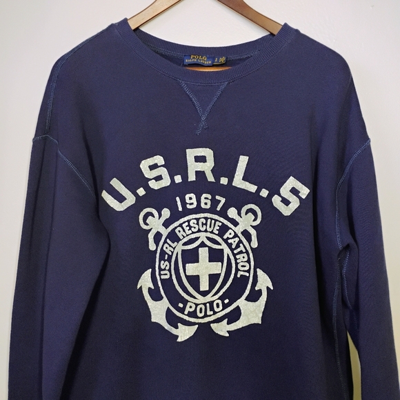 Polo Ralph Lauren Sweatshirt Dress Size Small Navy Blue Nautical Boat Life - Picture 4 of 14